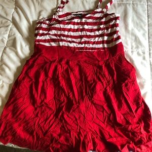 Red Striped Retro Romper